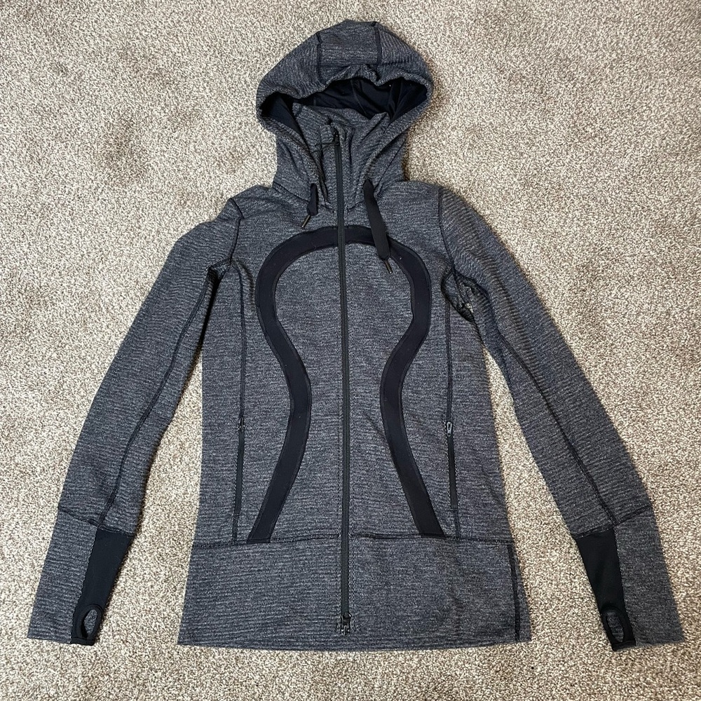 Lululemon Stride Gray and Black Hooded Jacket